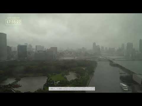 東京-濱離宮花園,築地橋 高空景色📵