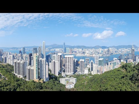 香港-太平山遠望香港市區,中銀大廈,ICBC TOWER