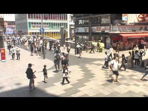 大阪道頓堀心齋橋筋天橋上